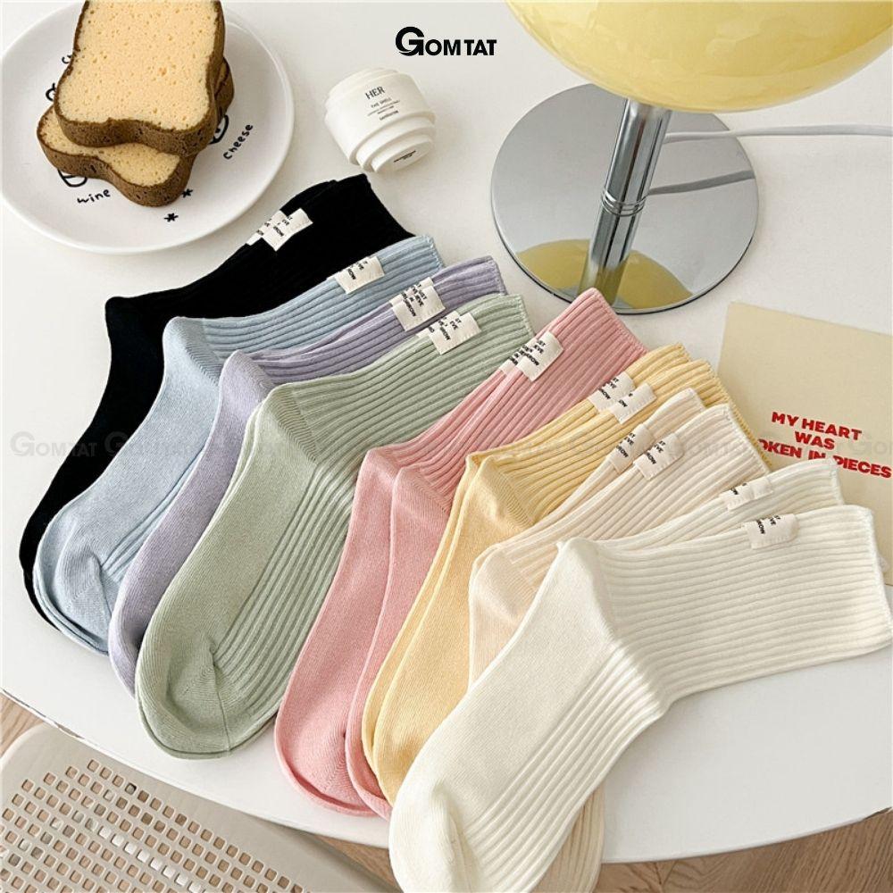 Tất nữ cổ cao phong cách Hàn Quốc nhiều màu, vớ chất liệu cotton mềm mại, thấm hút, thoáng khí - CAOSUXI-PO-3023-1DOI