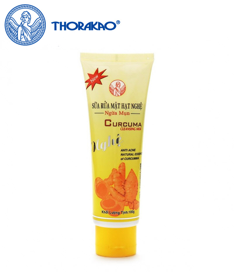 Combo 3 Tuýp Sữa Rửa Mặt Hạt Nghệ Ngừa Mụn Thorakao Curcuma Cleansing Milk 100g