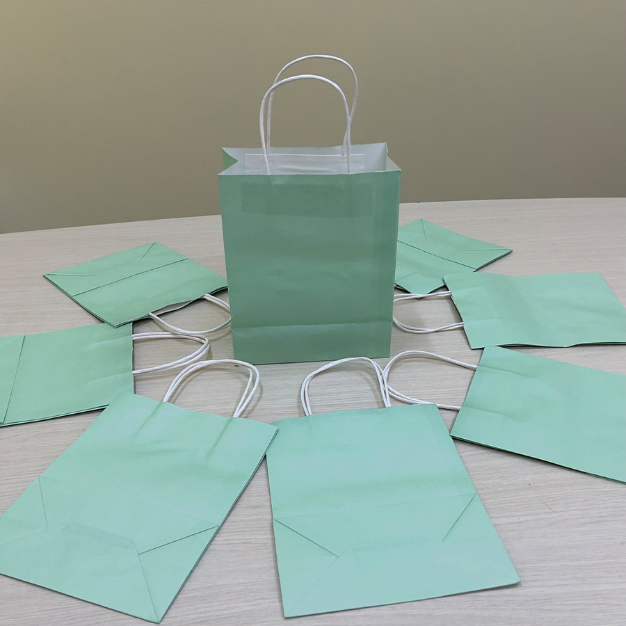 Combo 10 túi giấy kraft màu xanh ngọc nhạt