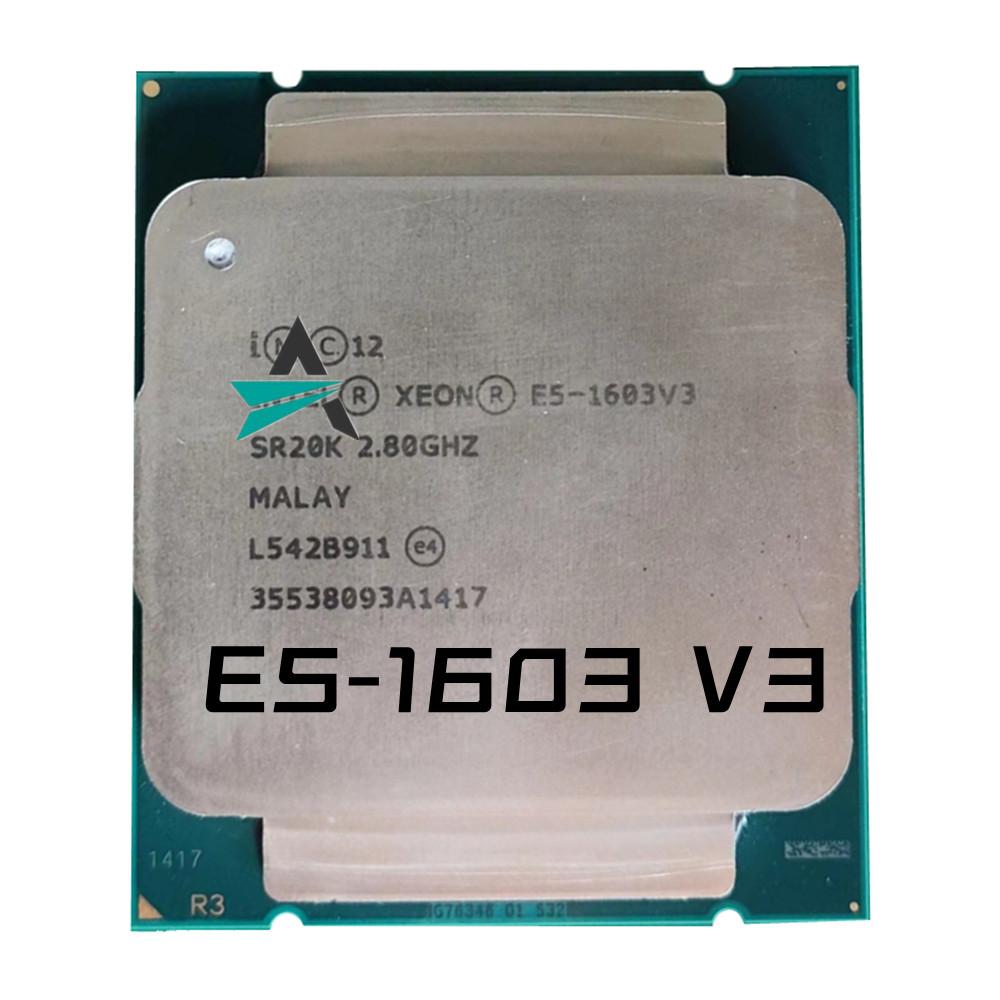 Đã sử dụng Xeon E5-1603V3 CPU 2.8GHz lõi tứ 10MB 140W E5-1603 V3 E5 1603 V3 LGA2011-3 E5 1603V3 Bộ xử lý miễn phí vận chuyển miễn phí