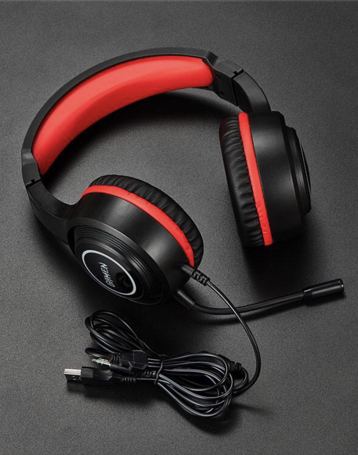 Tai nghe máy tính chụp tai gaming GAMEN, Headphone Over-ear kiểu dáng gamming GH100 màu đen - Hàng chính hãng bảo hành 12 tháng