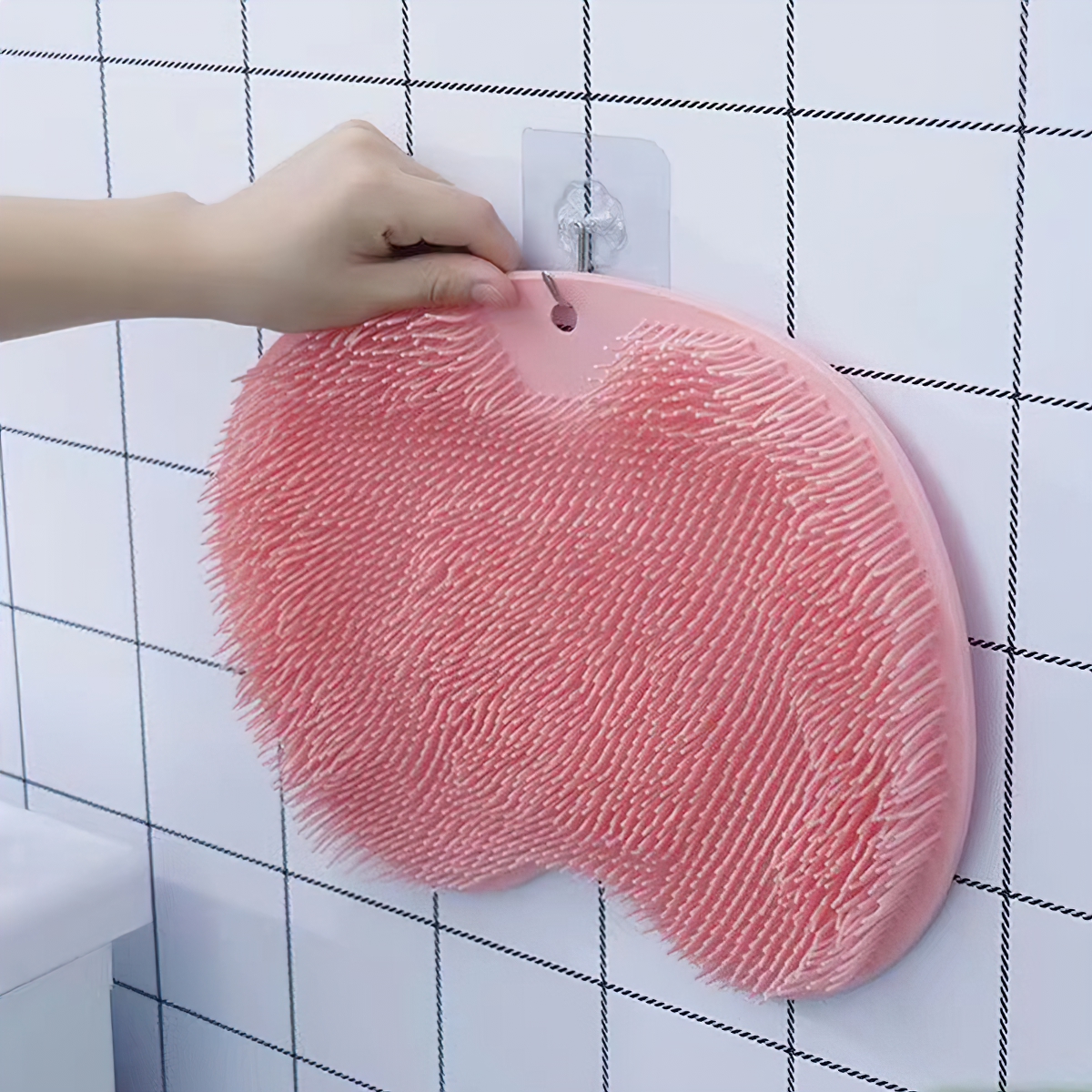 Tấm Chà Lưng, Cọ Chân Tạo Bọt Silicon Dán Tường Massage Tiện Lợi