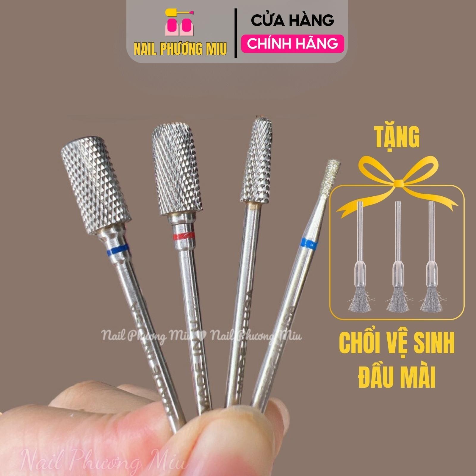 Combo 4 Đầu Mài Titan Đúc Đặc Bo Viền Làm Nail, Mài Mịn Phá Bột Gel Mài Chân Móng Khoé Da Không Nóng