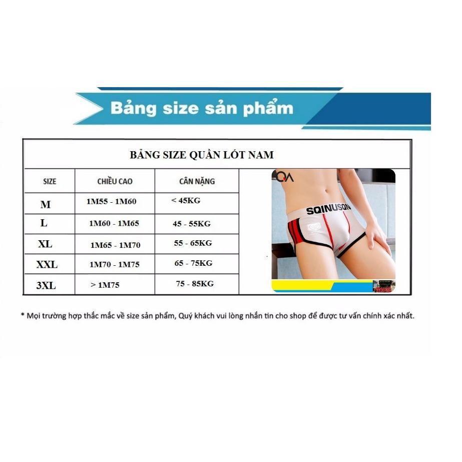 Combo 4 quần Boxer nam chất thun lạnh thông hơi, thoáng khí đóng túi Zip cao cấp giá tốt AVI - 390