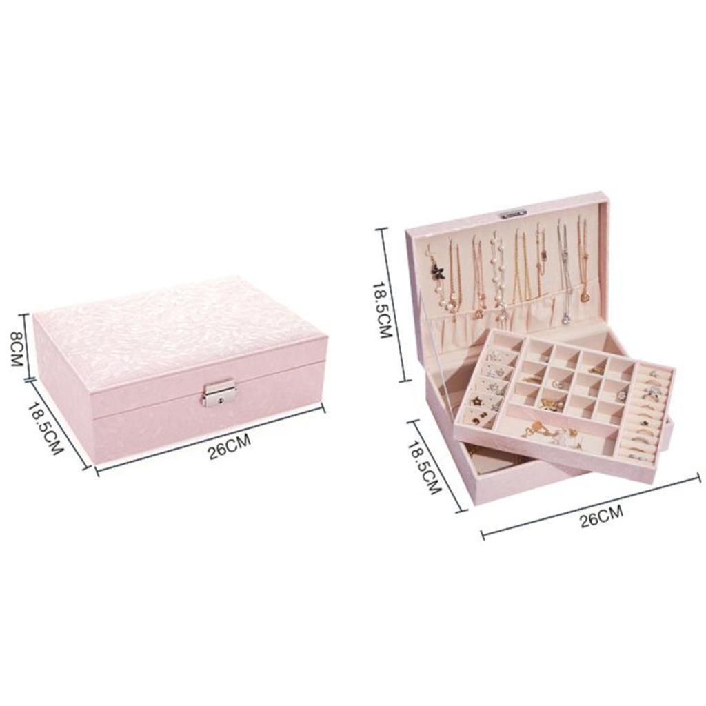Jewelry box for earrings bracelet and necklaces White
