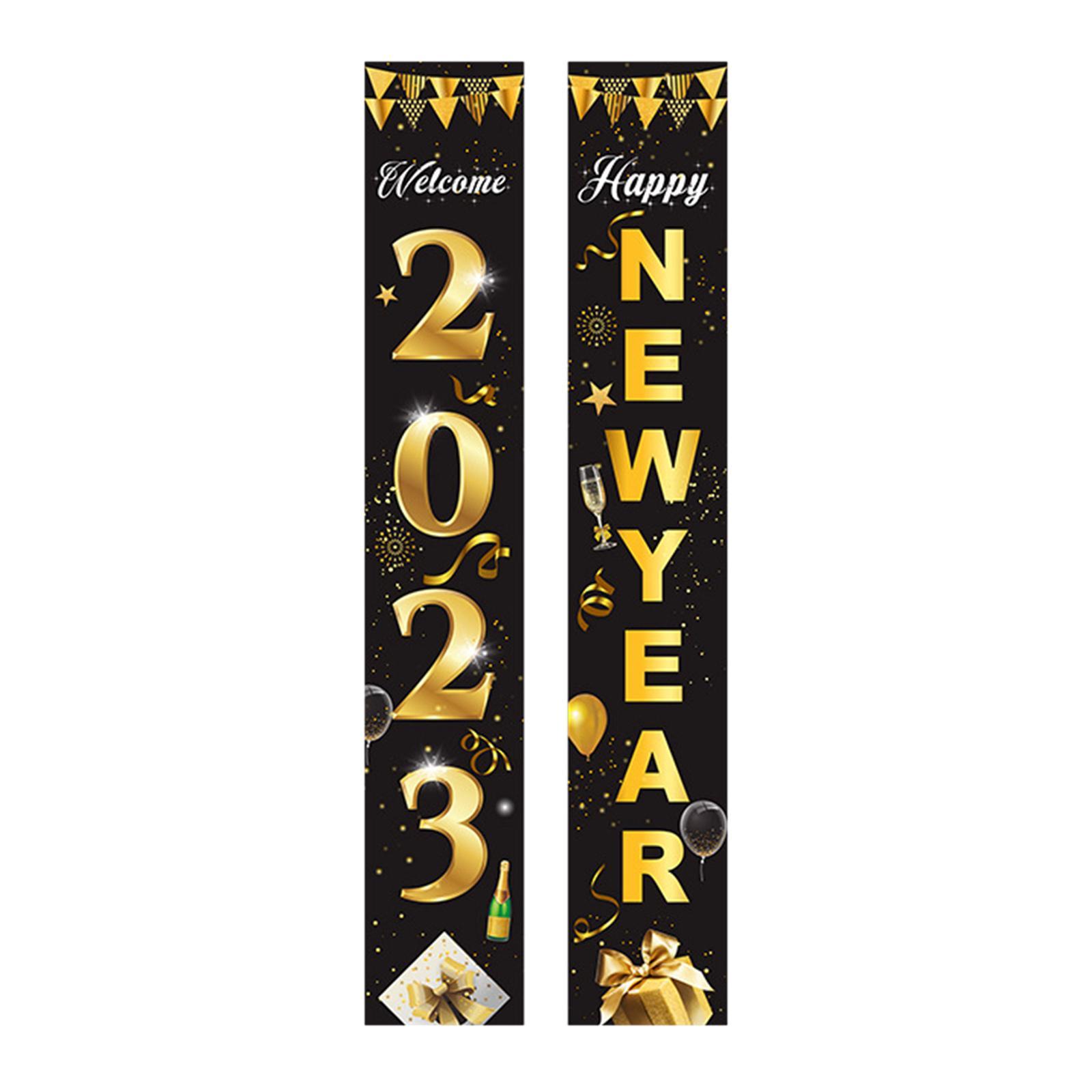 1 Pair New Year Porch Sign Banners Couplet Decor for Festival Doorway Garden