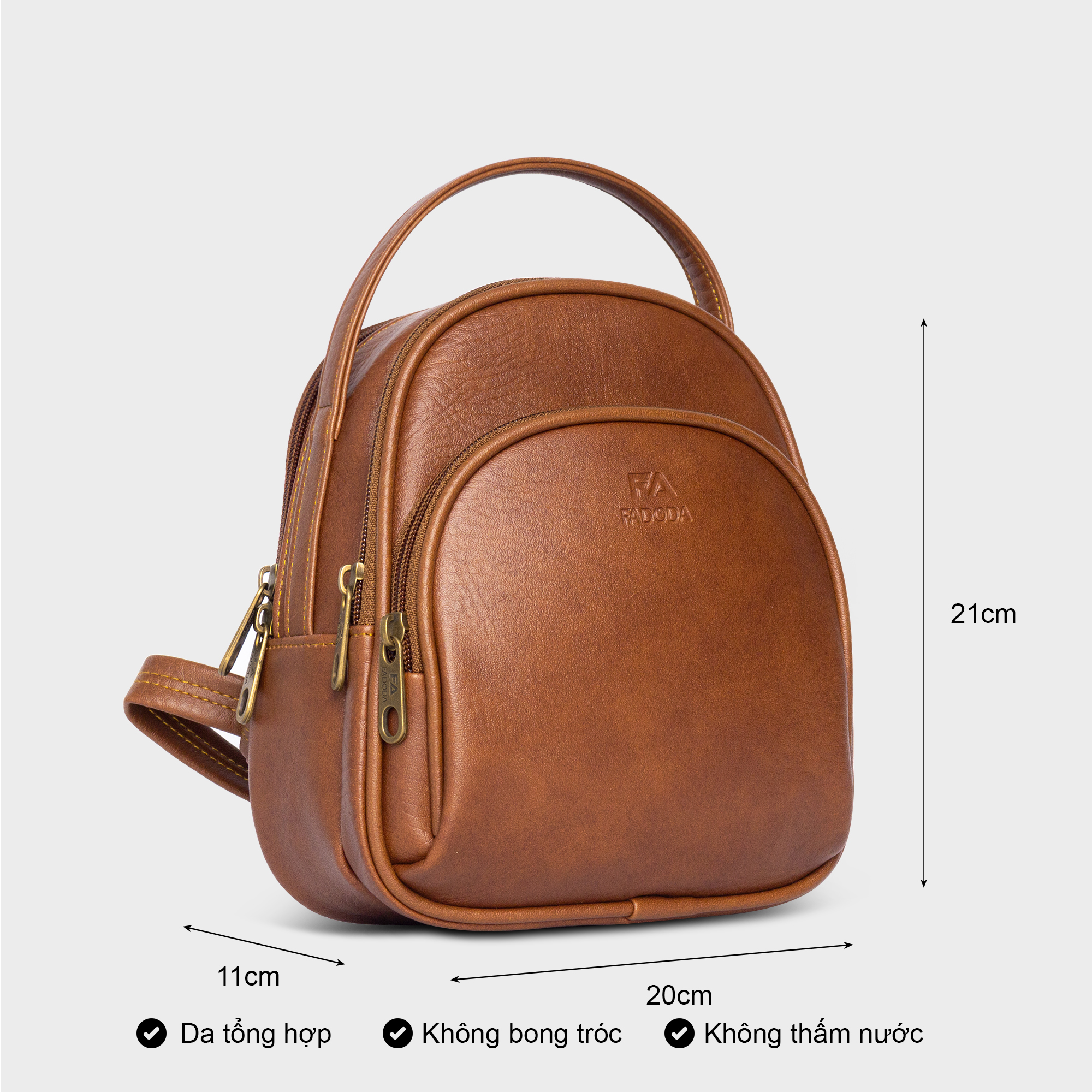 Balo da nữ mini hàn quốc FA DO DA FBA8 sử dụng mang đi chơi, du lịch tiện lợi