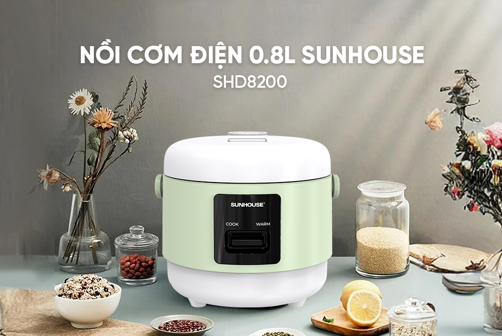 Nồi cơm điện 0.8L SUNHOUSE SHD8200 - Hàng chính hãng