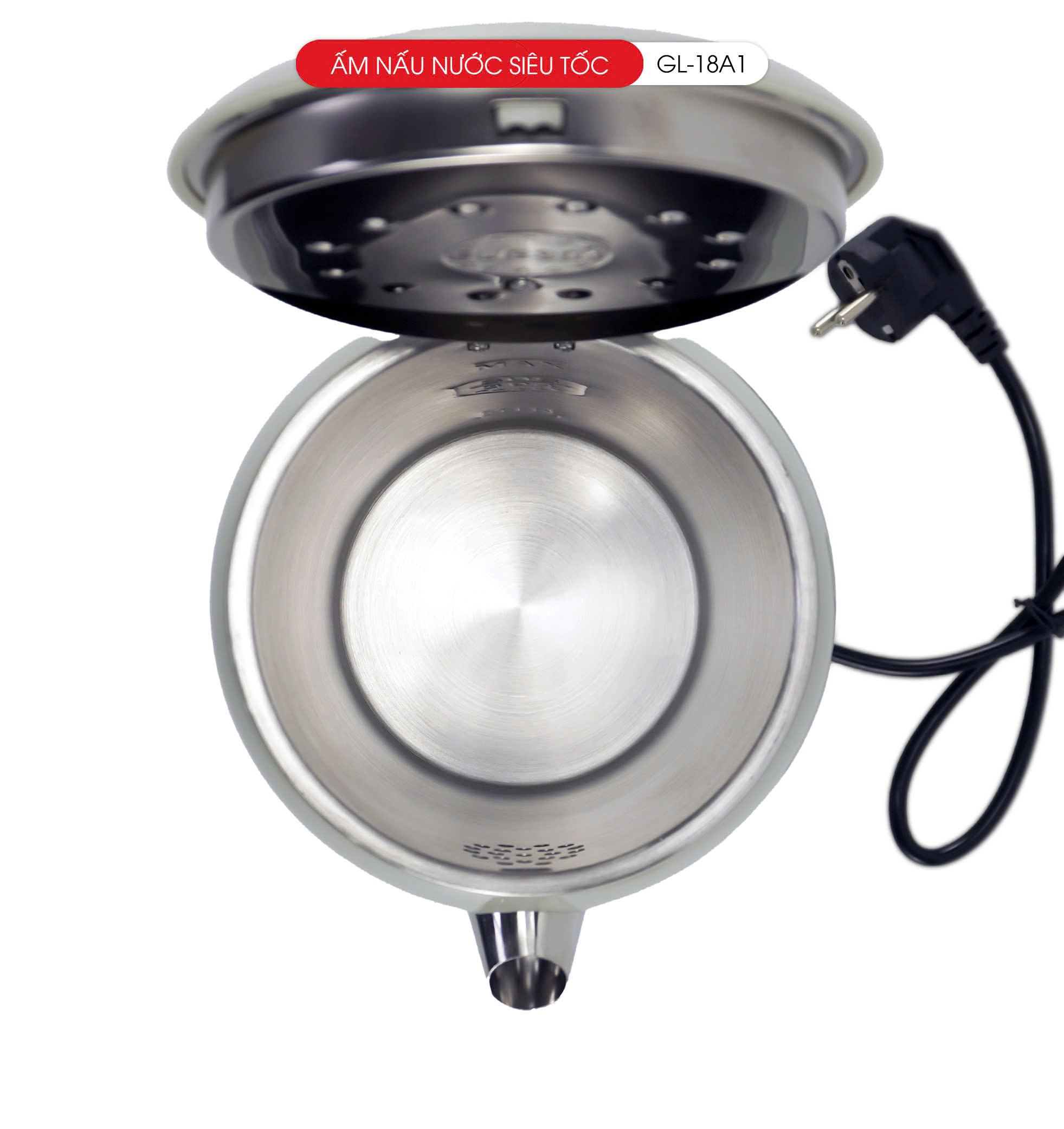 Ấm Siêu Tốc GALI GL-18A1, dung tích 1.8 Lít. thiết kế 2 lớp chống nóng. Hàng chính hãng bảo hành 24 tháng