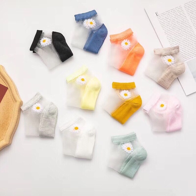 Sét 10 đôi tất lưới hoa cúc