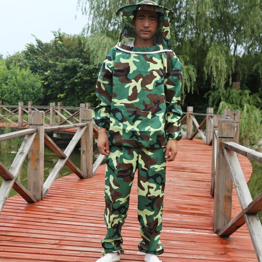 Bộ đồ nuôi ong bằng Polycotton có mạng che mặt tròn