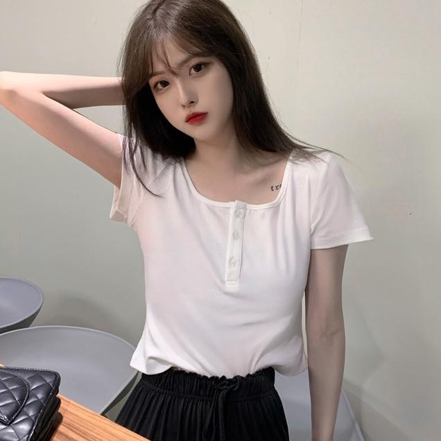 ÁO CROPTOP BODY CỔ TRÒN CÓ KÈM NÚT
