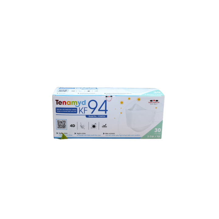 Khẩu Trang KF94 Người Lớn Màu Trắng Tenamyd Chính Hãng
