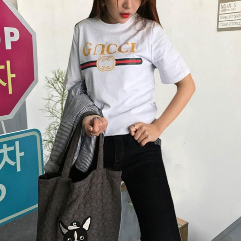 Áo Thun Nữ Ngắn Tay In Chữ Kiểu Hàn Quốc