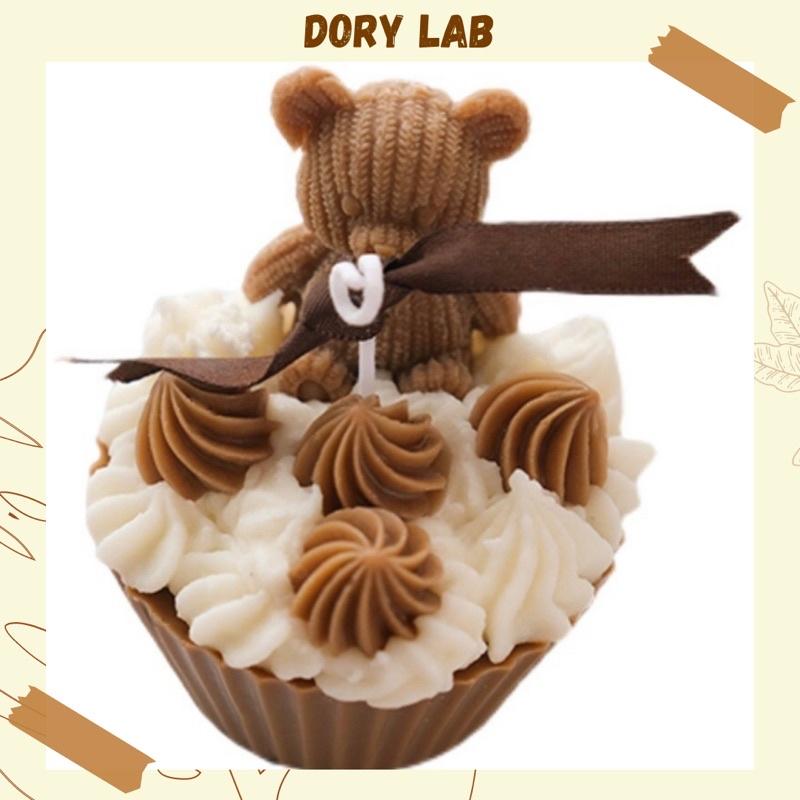 Nến Thơm Handmade Bánh Cupcake Gấu Con Không Khói- Dory Lab