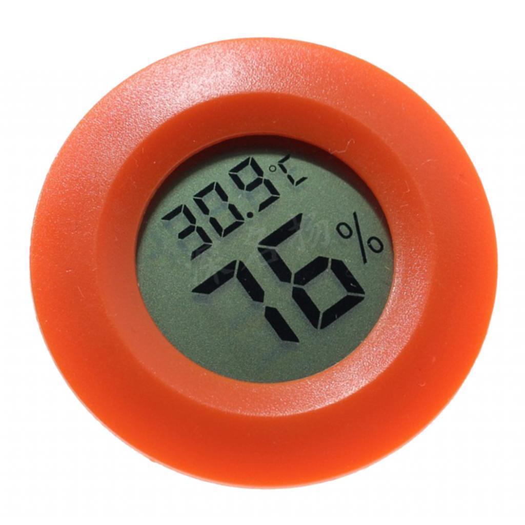 2x Round Reptile Thermometer Humidity Hygrometer Red For Reptile Habitat