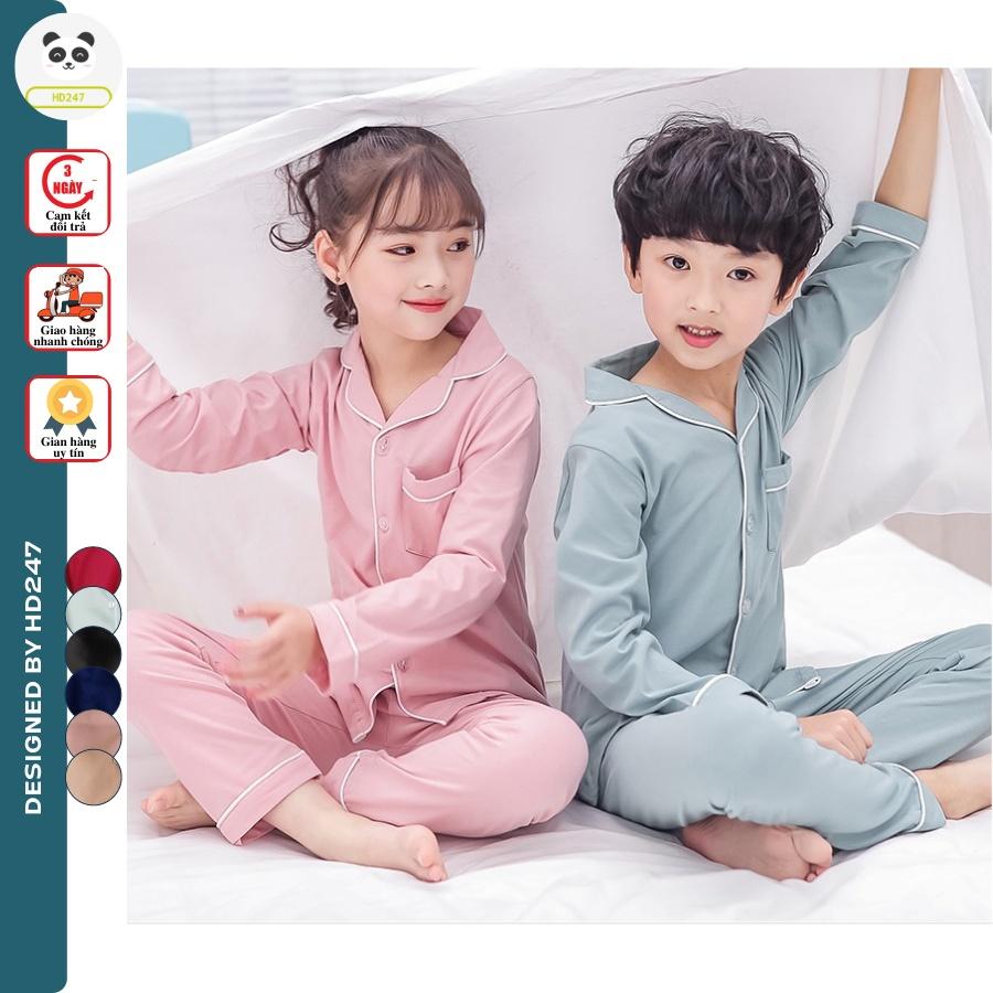 Hình ảnh Đồ bộ pijama cho bé trai bé gái chất vải kate lụa xinh xắn thiết kế đáng yêu và cá tính HD247 0193