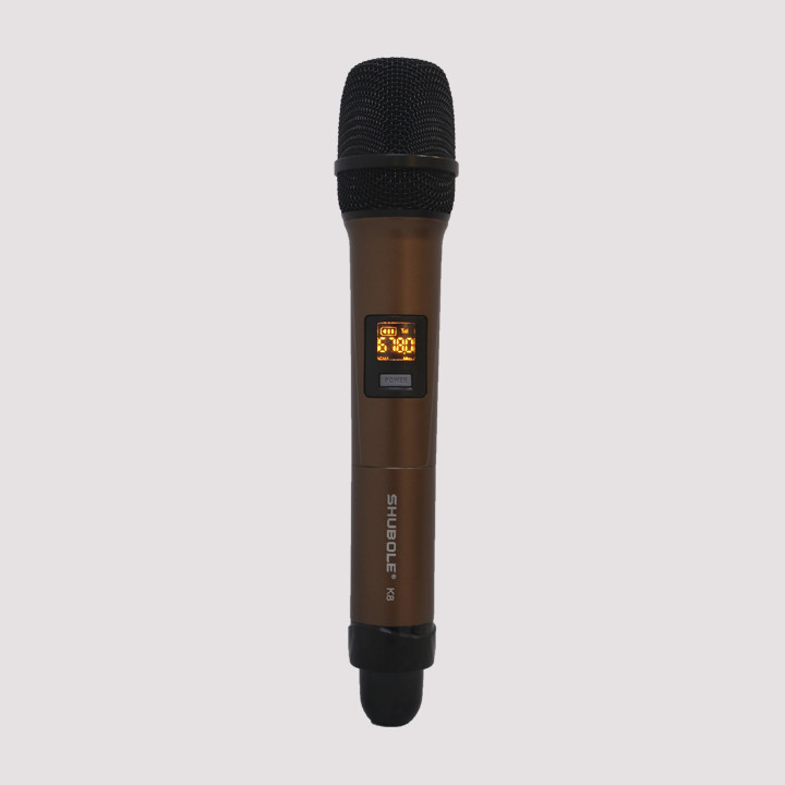 Micro Karaoke Không Dây Shubole K8 Gồm 2 Micro, 1 Đầu Thu Mini Kết Nối Cực Xa Tới 35m Chuyên Dụng Cho Amply, Loa Kéo - Củ Micro Hút Âm Cực Tốt - Tay Micro Bằng Hợp Kim Rất Chắc Tay Chính Hãng