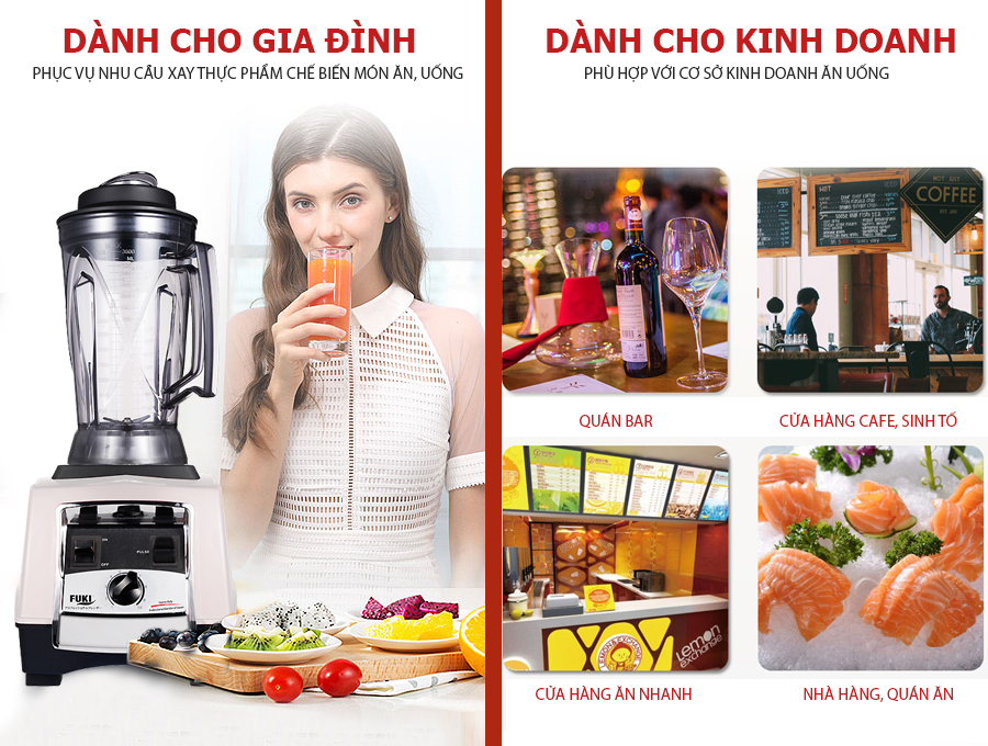 Máy xay sinh tố công nghiệp Fuki FK-3000 - Hàng chính hãng