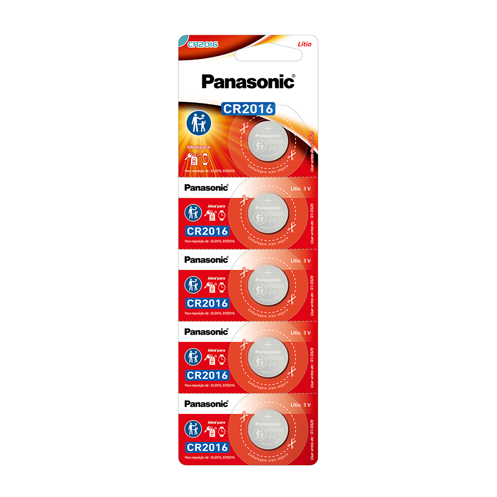 Vỉ 5 viên Pin nút Panasonic 3V CR-2016/5BE - Hàng chính hãng