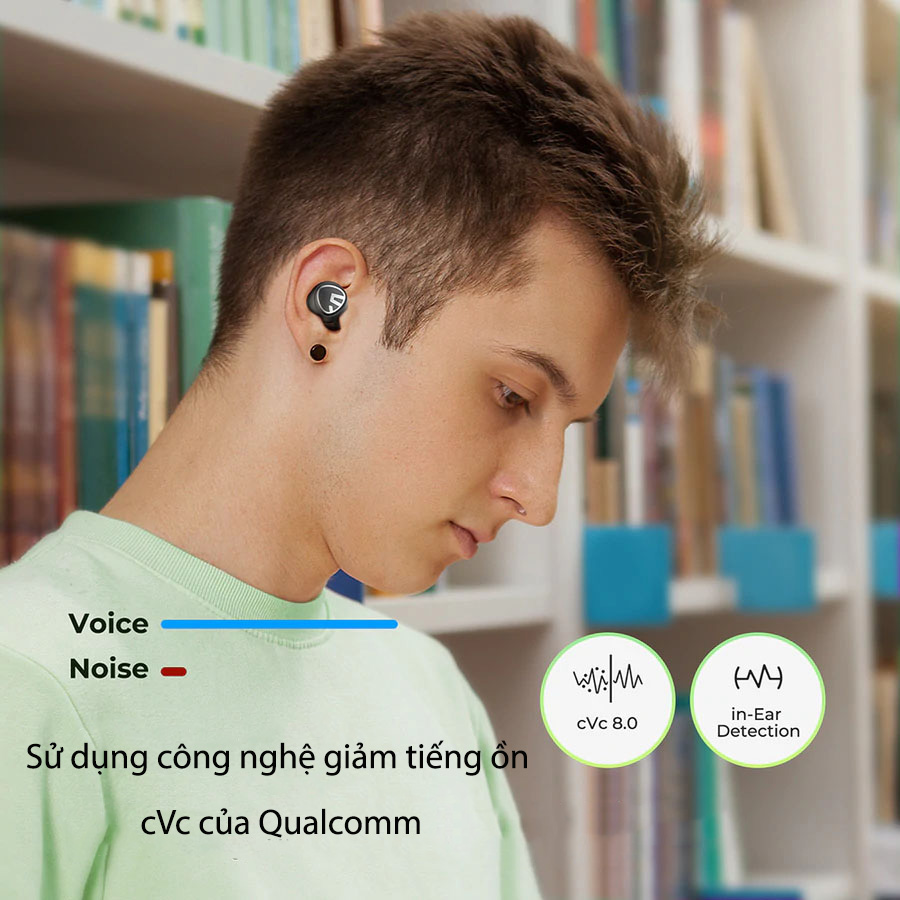 Tai Nghe Bluetooth Earbuds SoundPeats Mini Pro Chống ồn hiệu quả, âm thanh vượt trội với con chip Qualcomm - Hàng Chính Hãng