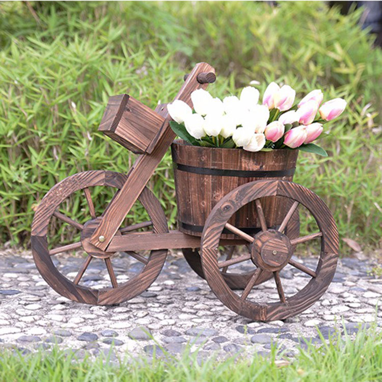 Kệ để chậu hoa cây cảnh decor sân vườn ban công ngoài trời phong cách vintage bằng gỗ thông rắn chắc bảo hành 6 tháng