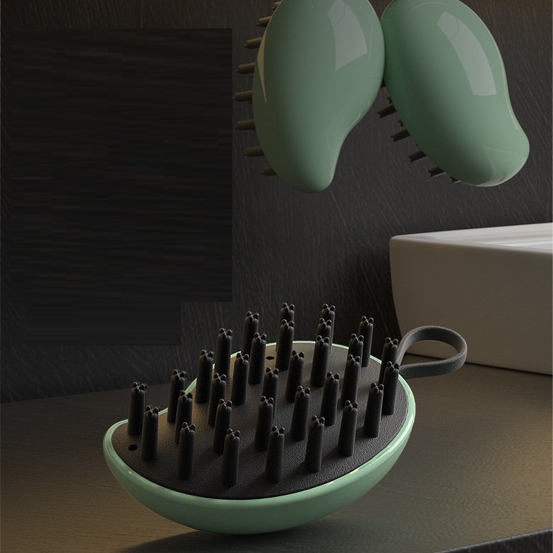 Lược Massage Da Đầu Đa Năng- Bàn Chải Gội Đầu Silicon Thông Minh- Lược Gội Đầu &amp; Mát-xa Cầm Tay- Lược Mát-Xa Da Đầu Mini- Bàn Chải Chăm Sóc Tóc Chống Rụng- Lược Silicon Tạo Bọt &amp; Làm Sạch Da Đầu