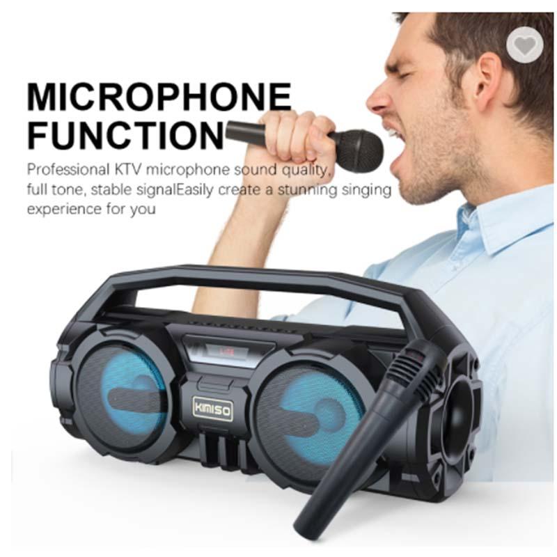 Loa Bluetooth di động Cột mạnh mẽ Nhà hát Nhà với Mic FM Radio TF Center Music System Color: S1 gray and mic