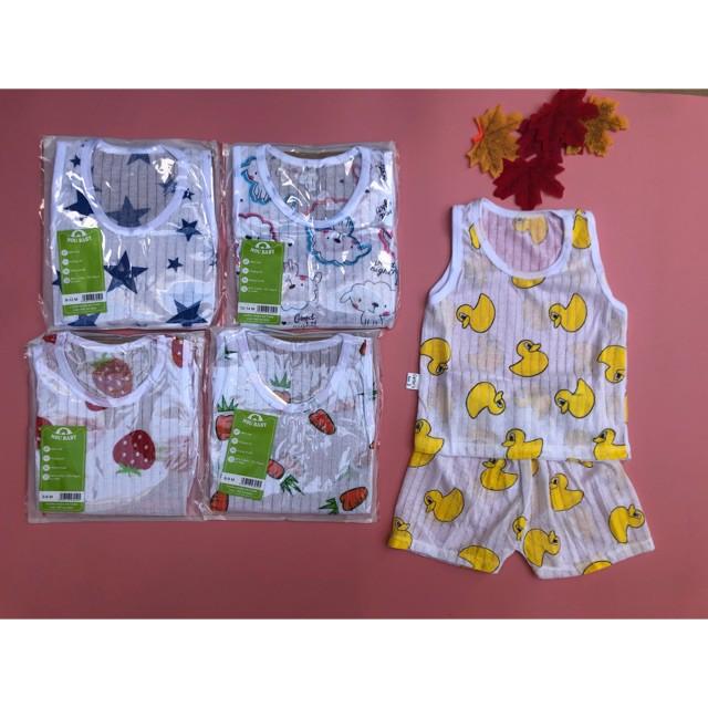 Set 5 bộ sát nách cotton giấy siêu mát, siêu mỏng cho bé nhiều mẫu cực yêu