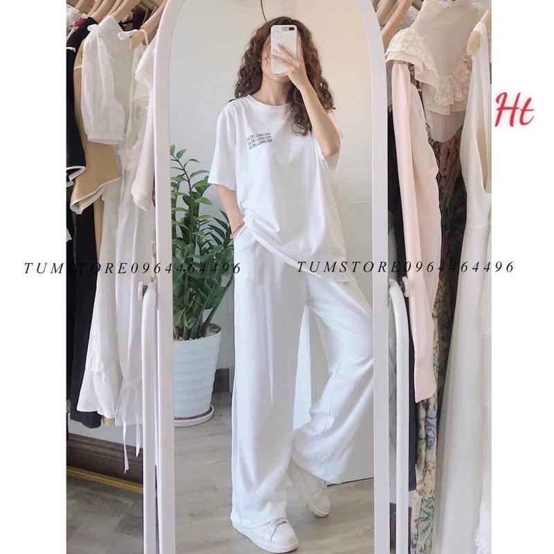 Sét áo chữ youlove quần bom trắng H2U467
