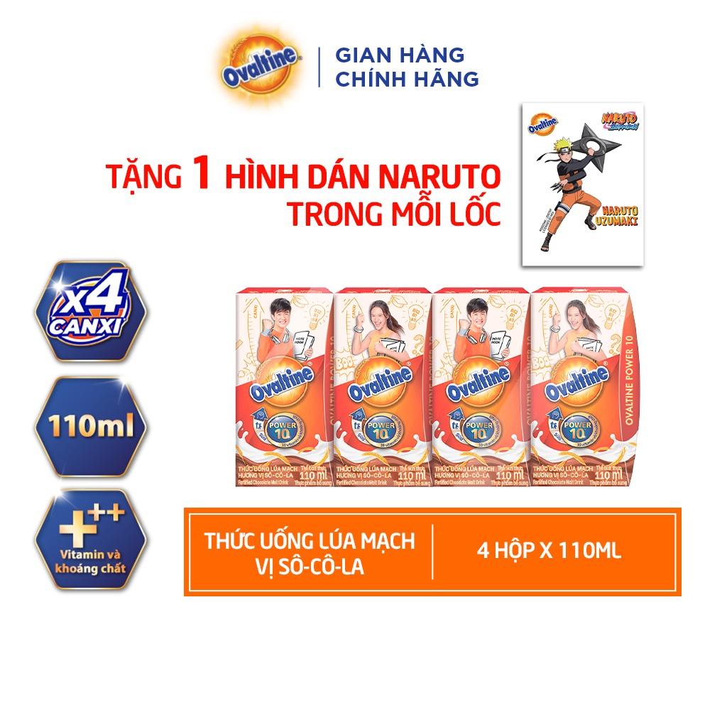 12 LỐC Thức uống lúa mạch hương vị sô-cô-la Ovaltine công thức mới (hộp giấy 110mlx4)