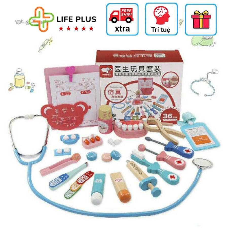Bộ Đồ Chơi Bác Sỹ Gỗ Đóng Vai Bác Sĩ Nha Khoa Cho Bé 20 Chi Tiết Đẹp, Giống Như Thật - Đồ Chơi Gỗ Cho Bé Trai, Bé Gái.