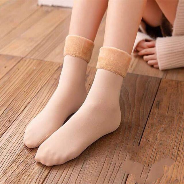 ComBo 2 Đôi Tất Nữ Lót Lông Tuyết Siêu Ấm Áp