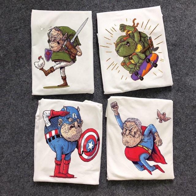 THUN TAY NGẮN IN HÌNH CUTE