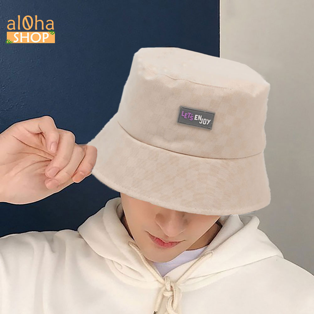 Mũ tai bèo Ulzzang - Nón bucket thêu tem LET ENJOY chất kaki Unisex nam nữ - al0ha Shop