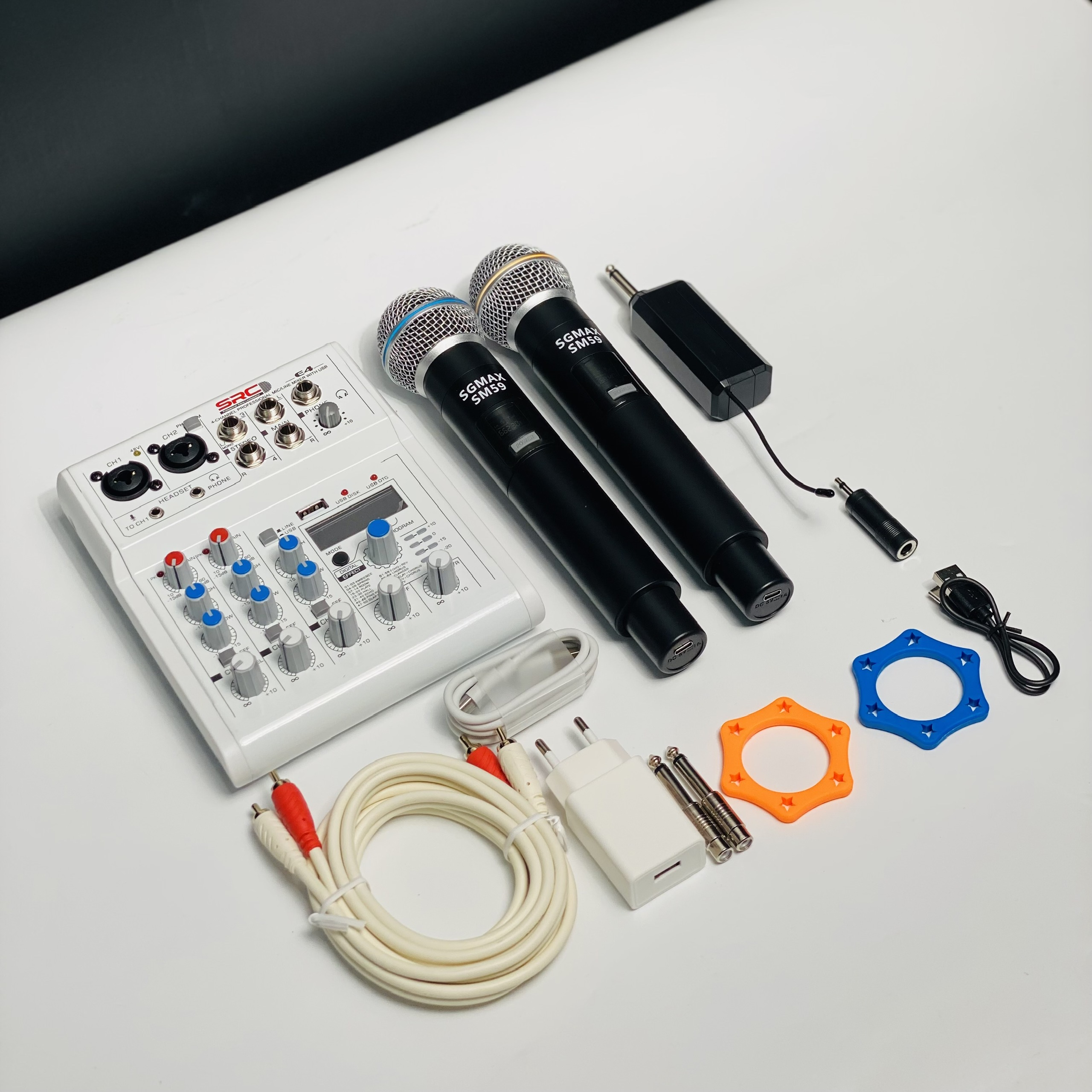 Combo Mixer Thu Âm Livestream Karaoke Mixer E4 và Micro SM59 Chính Hãng Giá Tốt -  Bảo Hành 12 Tháng Hàng Chính Hãng