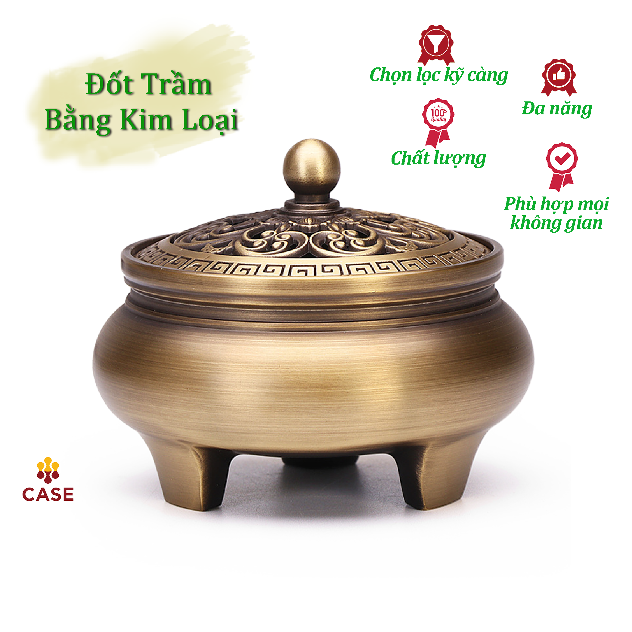 Lư Đốt Trầm Bằng Đồng, Lư Đốt Trầm Chất Liệu Đồng Nguyên Khối Đẹp, Độc, Lạ Dùng Cho Tất Cả Các Loại Trầm KL02