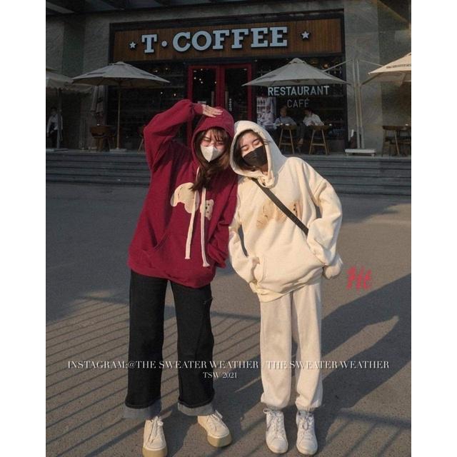 Áo hoodie Cotton gấu rơi đầu H2A