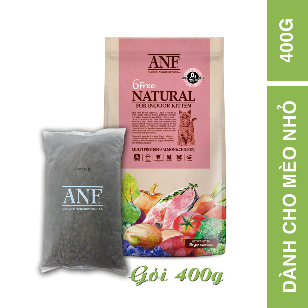 [ 400gr ] -  Thức ăn hạt Organic dành cho Mèo nhỏ ANF 6FREE