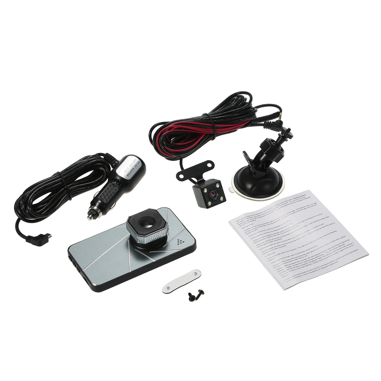1080P HD Car DVR Dash Cam Car Driving Recorder Dual Len Vehicle Camcorder Loop-cycle Recording G-sensor Motion Detection