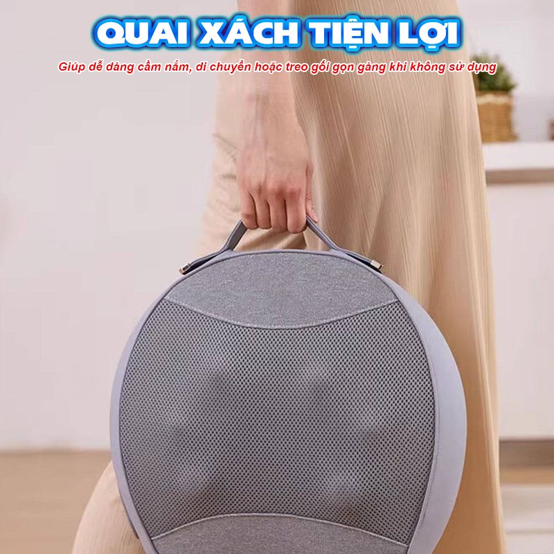 Gối massage lưng cổ vai gáy đa năng Nikio NK-137 - Pin sạc tiện lợi, thư giãn mọi lúc mọi nơi