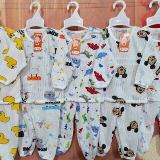 Bộ cotton giấy dài tay khuy vai từ 3-15kg cho bé .Hàng loại 1