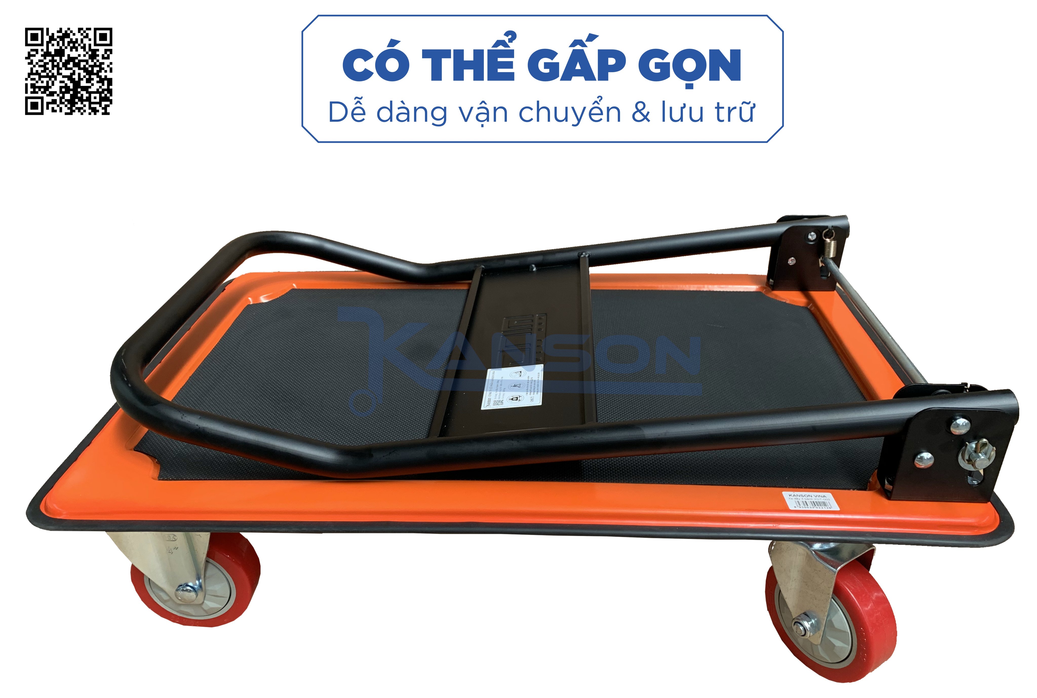 Xe đẩy hàng 4 bánh gấp gọn Kanson Handtruck TP-XDT003 - tải trọng 150kg