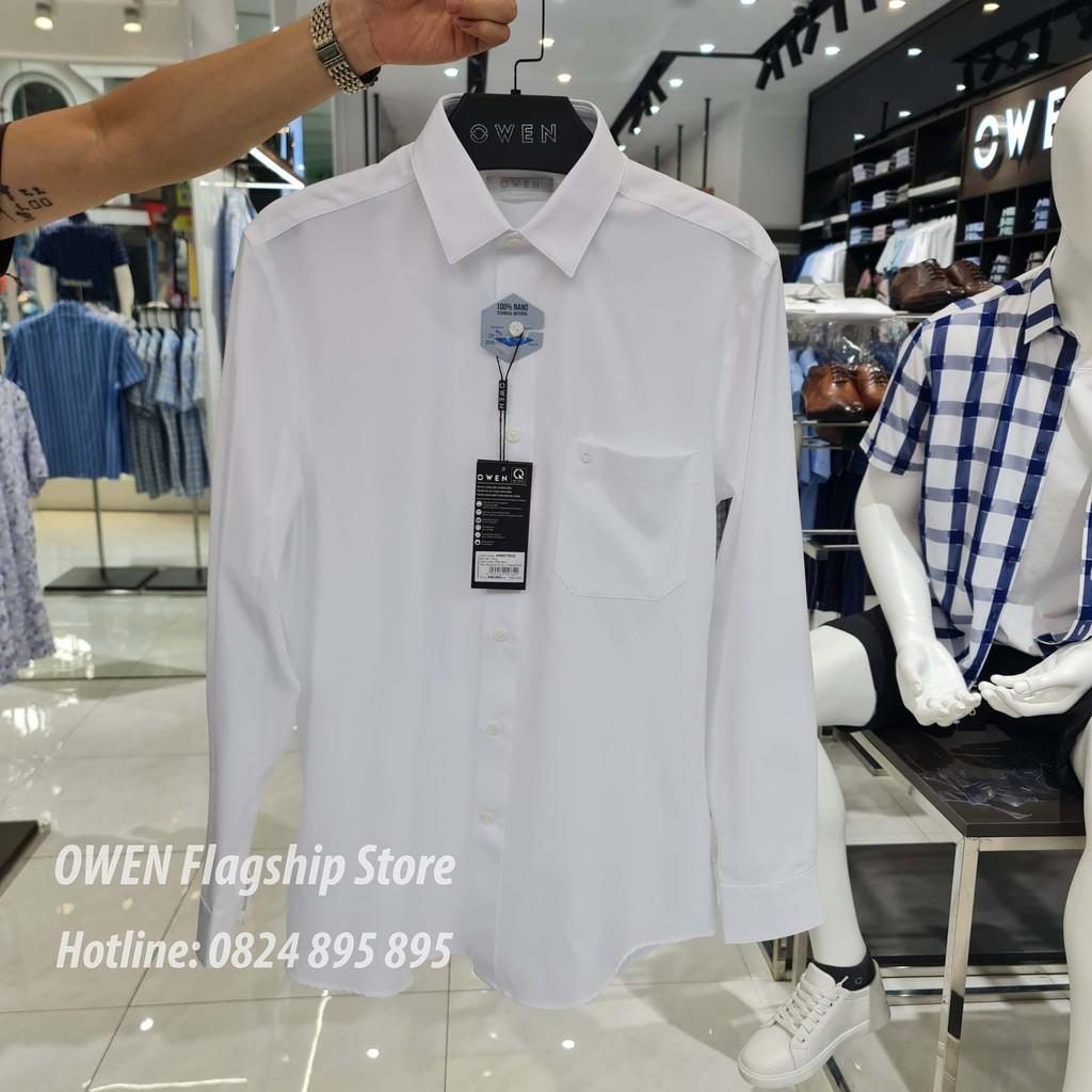 OWEN - Áo sơ mi trắng dài tay dáng Regular VẠT TÔM AR23075DT, AR90779D2, AR90780D1, AR90780D2, AR91508DT