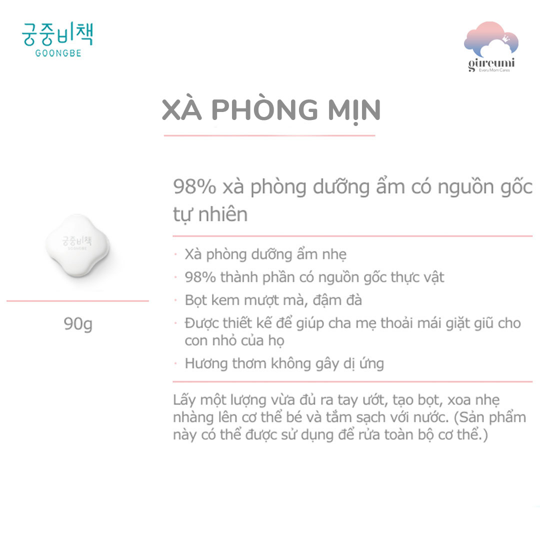 Xà phòng sát khuẩn rửa mặt và tắm gội Hàn Quốc Goongbe 90g