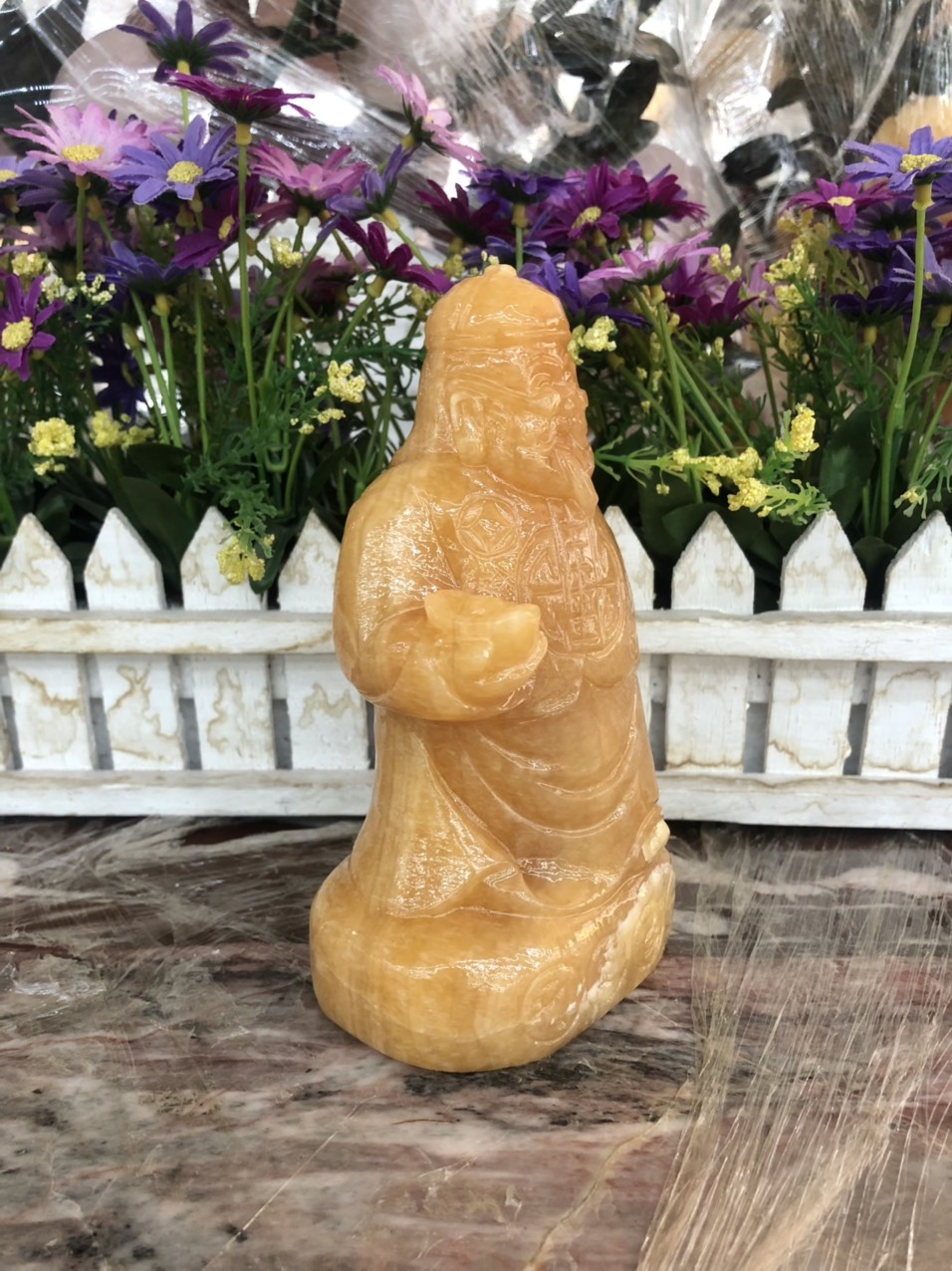 Tượng ông Quản Gia đá ngọc hoàng long - Cao 15 cm