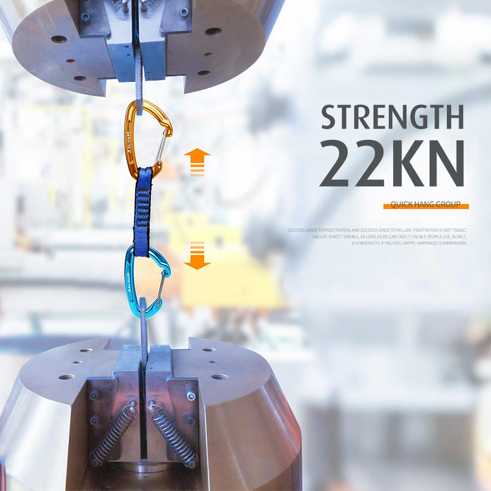 Móc khóa Carabiner chữ D 22KN đa năng, dã ngoại