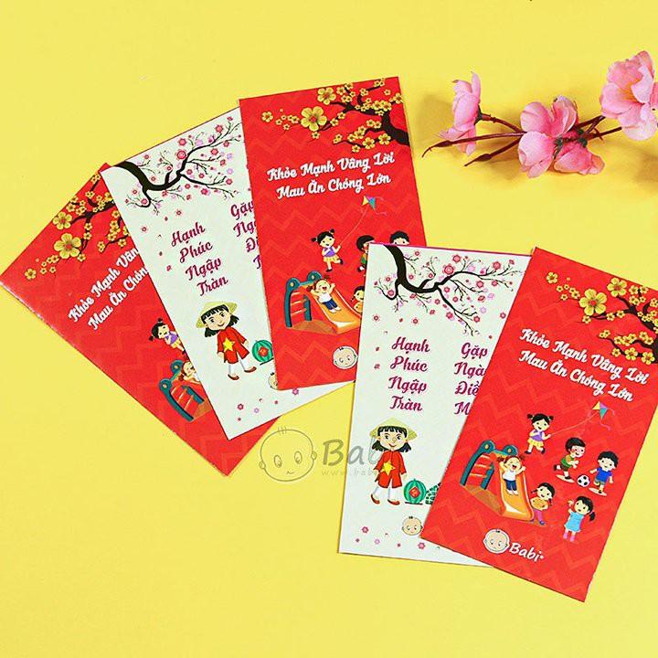 Combo 10 Phong Bao Lì Xì Màu Đỏ Đẹp Tết 2022