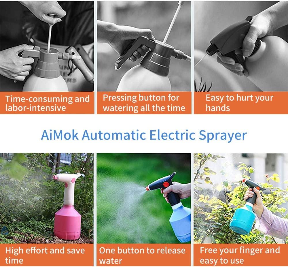Bình tưới điện 1L, bình xịt cây, bình xịt điện có vòi điều chỉnh để làm vườn, vệ sinh gia đình, cồn, cây trong nhà/ngoài trời