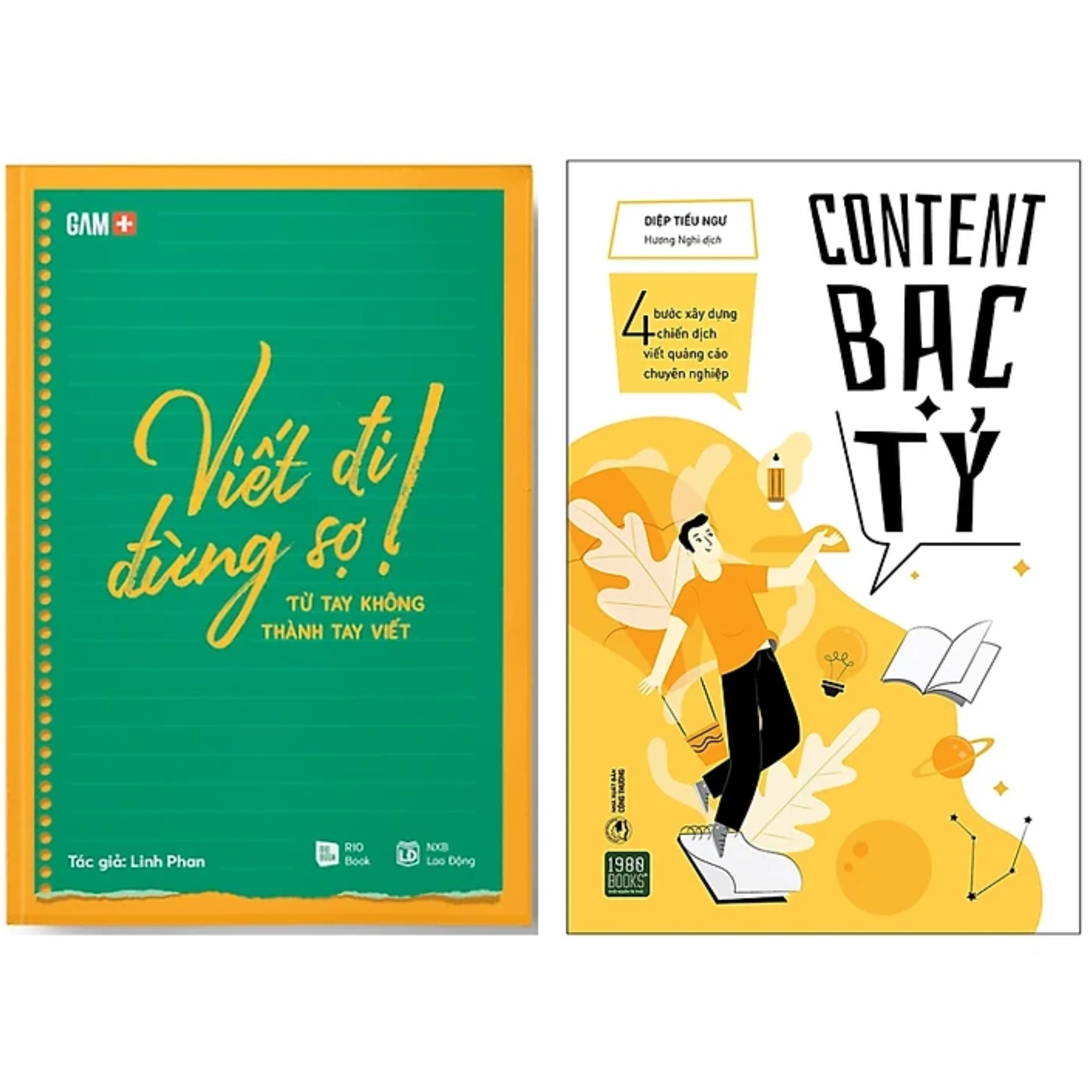 Combo 2Q Sách Viết Ra Tiền: Viết Đi Đừng Sợ!  +  Content Bạc Tỷ  (Sách Hướng Dẫn Luyện Viết Dành Riêng Cho Content Marketing và Copywriting)